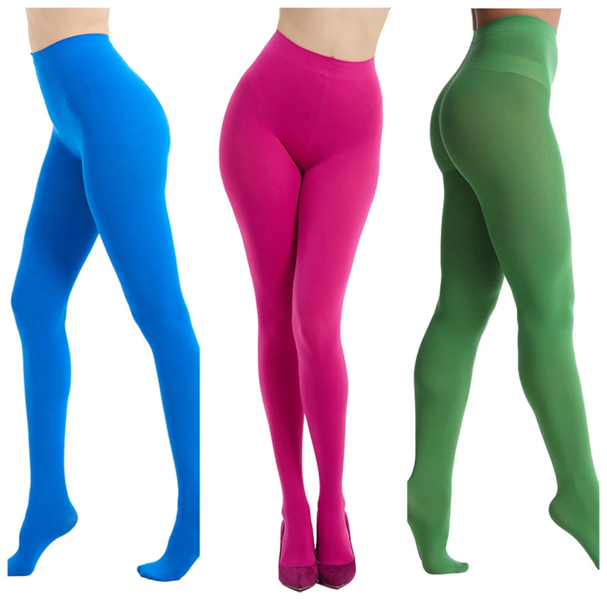 Pantyhose 80D Women Legging Fashion Thigh High Bodystockings Erotic Underwear Spring Autumn Woman Velvet Bottom Tights Lake Blue