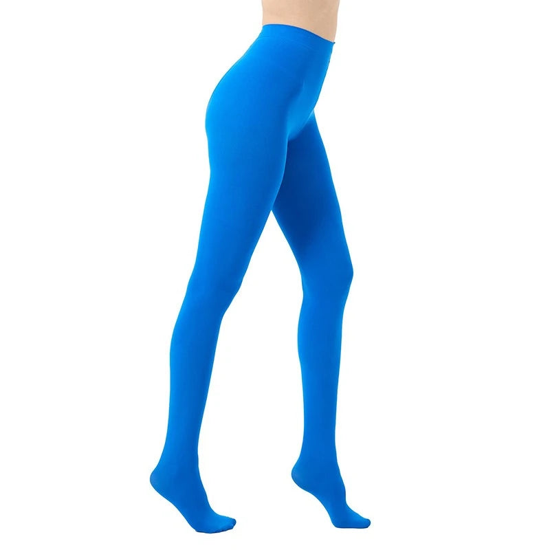 Pantyhose 80D Women Legging Fashion Thigh High Bodystockings Erotic Underwear Spring Autumn Woman Velvet Bottom Tights Lake Blue