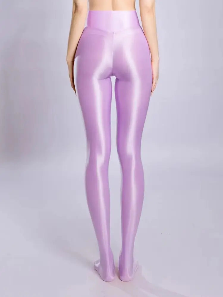 New Glossy Shiny Nylon Pantyhose Peach Hip Yoga Pants Elastic Fitness Push Up Leggings Tighs Collant Stocking Strumpfhose Panty