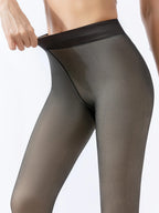 Pantyhose Leggings Women's High Waist Wear Autumn and Winter Black With Fleece Thickened Warm Cotton Pants Strong Pressure Belly