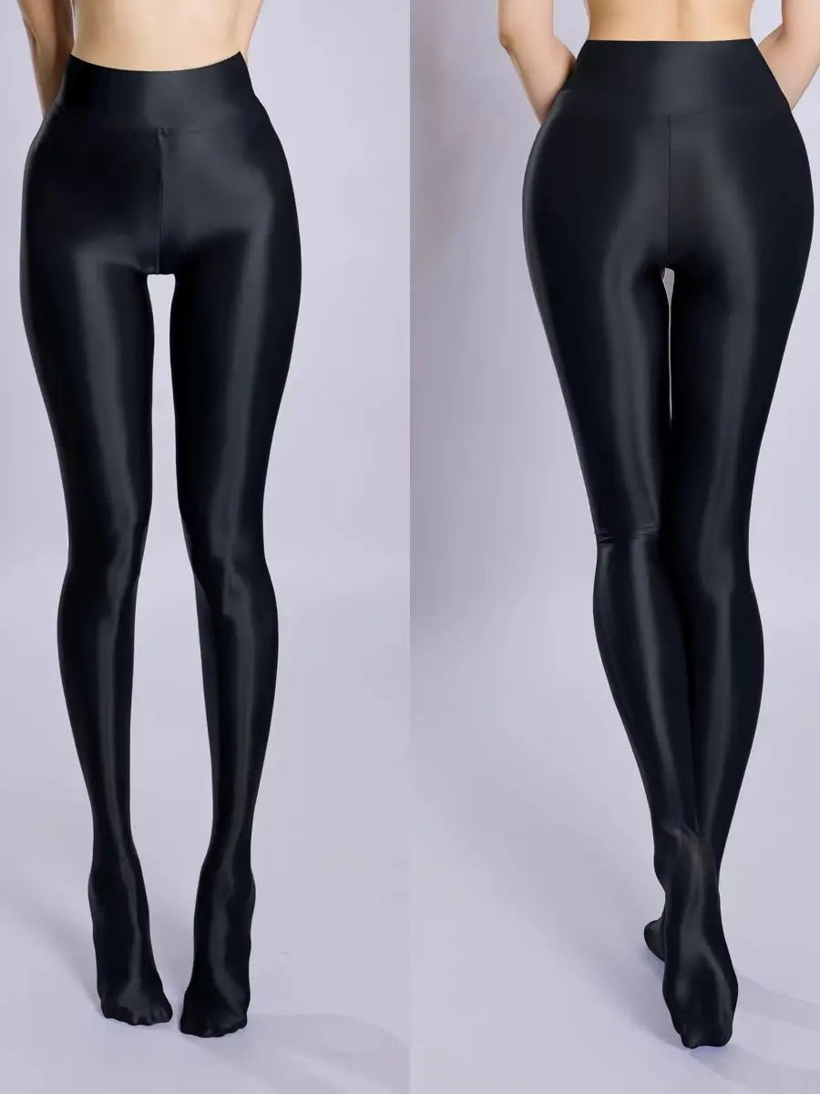 New Glossy Shiny Nylon Pantyhose Peach Hip Yoga Pants Elastic Fitness Push Up Leggings Tighs Collant Stocking Strumpfhose Panty