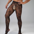 More-style European American Pantyhose for Men's Underwear Breathable Fishnet Tights Trend Male Bodystockings Sexy Club Hosiery