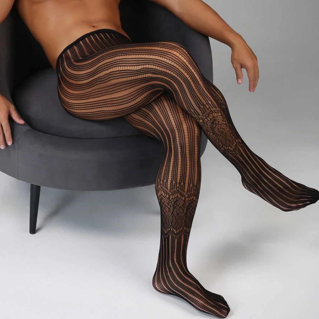 More-style European American Pantyhose for Men's Underwear Breathable Fishnet Tights Trend Male Bodystockings Sexy Club Hosiery