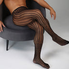More-style European American Pantyhose for Men's Underwear Breathable Fishnet Tights Trend Male Bodystockings Sexy Club Hosiery