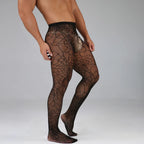 More-style European American Pantyhose for Men's Underwear Breathable Fishnet Tights Trend Male Bodystockings Sexy Club Hosiery