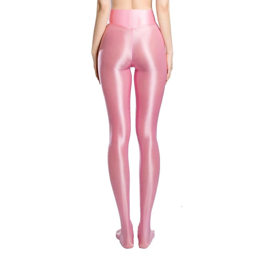 New Glossy Shiny Nylon Pantyhose Peach Hip Yoga Pants Elastic Fitness Push Up Leggings Tighs Collant Stocking Strumpfhose Panty