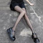 Pantyhose Woman Spring/Autumn Thin Black White Solid Color Stockings for Women