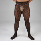 More-style European American Pantyhose for Men's Underwear Breathable Fishnet Tights Trend Male Bodystockings Sexy Club Hosiery