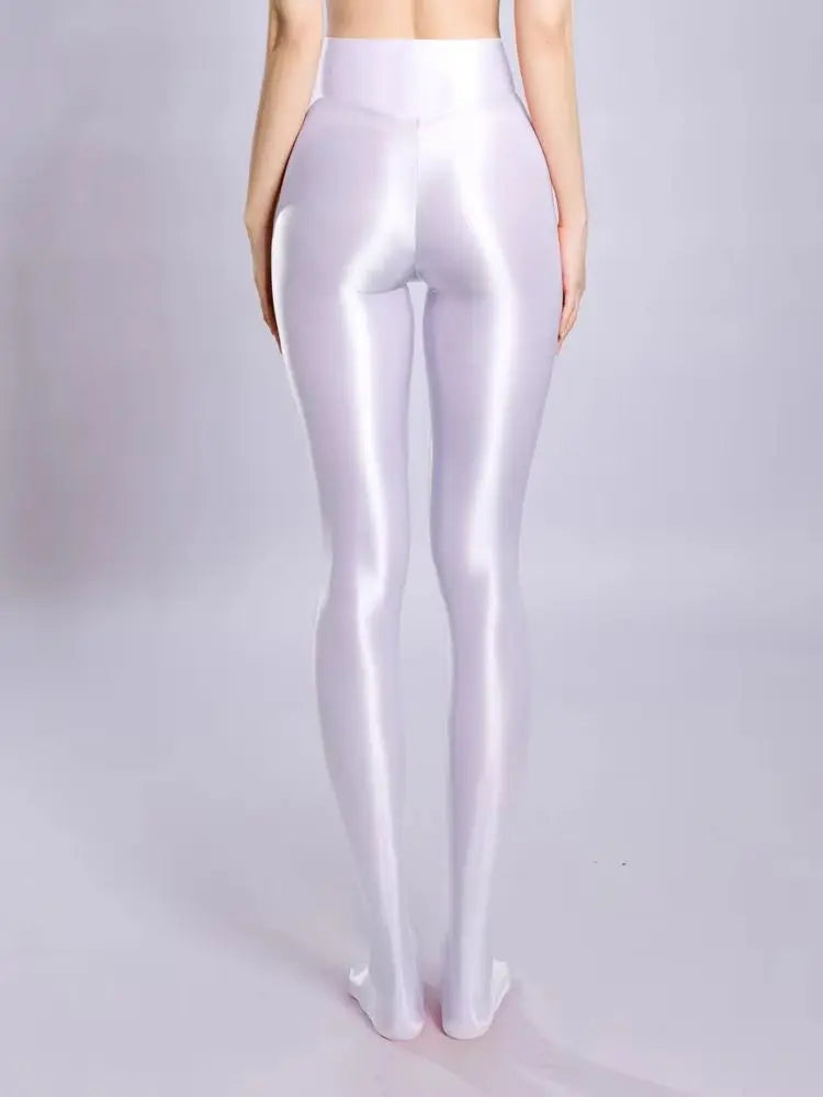 New Glossy Shiny Nylon Pantyhose Peach Hip Yoga Pants Elastic Fitness Push Up Leggings Tighs Collant Stocking Strumpfhose Panty