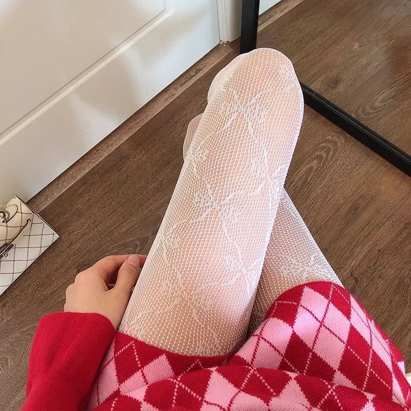 Punk Style Pantyhose Women Sexy Lace Mesh Fishnet Thigh High Stockings Tights Lingerie Hosiery Body Stockings Tights Pantyhose